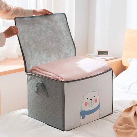 Polar Bear Graphic Zip Storage Bag Handles - Picture 3 of 3